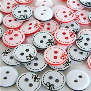 20 pcs plastic kitty button lots Ø11mm 2 holes 2 colors  