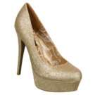 Womens Dollhouse Lovely Light Gold Glitter Shoes 