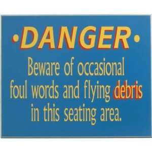  Home Bar Wood Sign   Danger Beware Foul Words Sports 