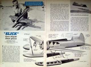    to Build 45 Free Flight FLOAT PLANE Model SEAPLANE DIY Article Plan