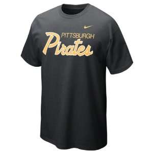Pittsburgh Pirates Black Heather Nike Slidepiece T Shirt  