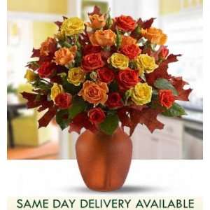 Fall Roses Flower Bouquet Grocery & Gourmet Food
