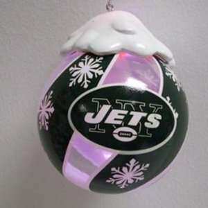  New York Jets NFL Light Up Glass Ball Ornament (Quantity 