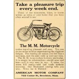   Motor Co. Motorcycle Brockton MA   Original Print Ad