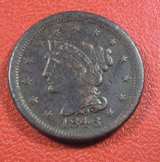 1846 Matron Head Large Penny Cent  