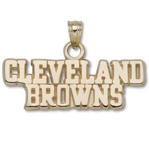  Cleveland Browns 3/8 Word Mark Pendant   14KT Gold 