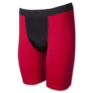  hidden Two Tone Compression Shorts 7 Inseam (Red/Blk 