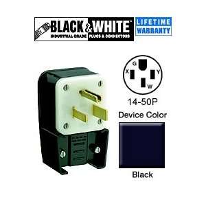   9452 P Plug, Angle 14 50P 50 Amp 125/250 Volt Industrial Power   Black