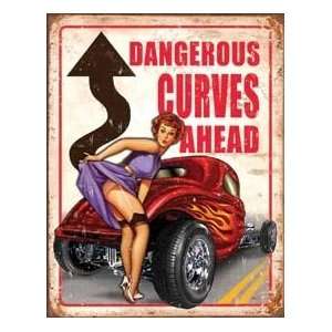  Tin Sign Legends   Dangerous Curves by Unknown 12.50X16 