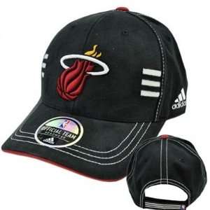  NBA Adidas Miami Heat Official Team Headwear Black Velcro 