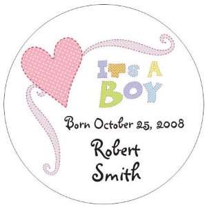 Wedding Favors Its a Boy Heart Announcement Design Personalized 