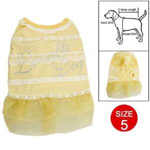   Pet Sleeveless Round Neck Yellow Ruffled Tank Dress Sz 5: Pet Supplies