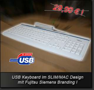 Fujitsu Computer Keyboard PC Tastatur USB WEISS MAC Design TOP  