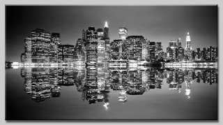 Leinwand Bild Skyline New York Manhattan Schwarzweiß  