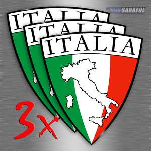 3x Italien Aufkleber Sticker Italia Emblem Adesivo  
