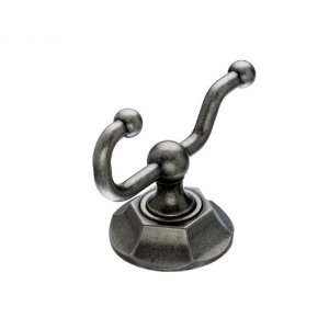  Top Knobs   Bath Double Hook   Antique Pewter   Hex Back 