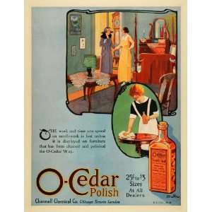  1919 Ad O Cedar Wood Furniture Polish Bottle Housekeeping 