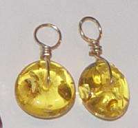 Gold Baltic Amber INTERCHANGEABLE Earring Jacket Charms  