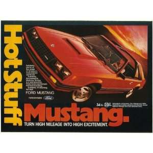  1981 Red Ford Mustang Hot Stuff Print Ad (18187)