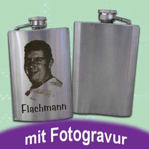 Edelstahl Flachmann mit Gravur klein 120 ml Fotogravur  