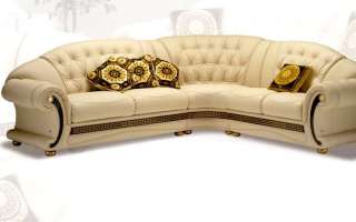 Luxus Möbel Italien Echtleder Garnitur Couch Sessel Klassik Qualität 