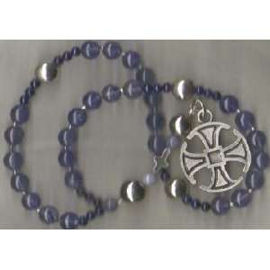  Anglican Prayer Beads of Blueberry Crystal, Canterbury 