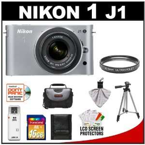 Nikon 1 J1 10.1 MP Digital Camera Body with 10 30mm VR Lens (Silver 