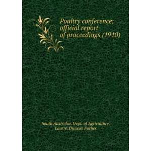  Poultry conference; official report of proceedings (1910 