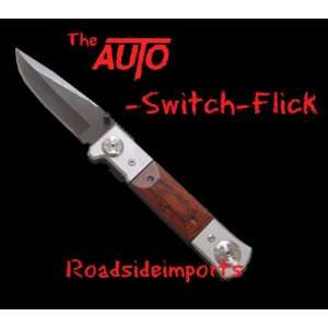 SWITCH TO AN AUTO SWITCH FLICK KNIFE W/ SPRING ASSIST BLADE   Silver 