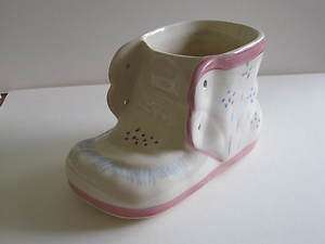 Ceramic Baby Shoe Planter or Small Vase  