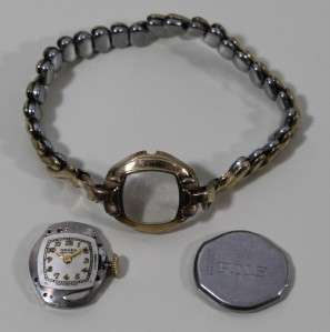 Vintage Womens Gruen Veri Thin Watch 10K Gold Filled Bezel 15 Jewels 