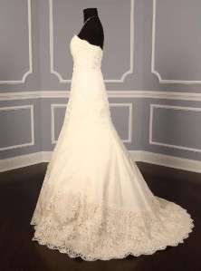   Monique Lhuillier Zuzanne Alencon Lace Silk Ivory Bridal Gown NEW