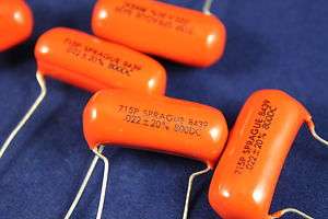 Two (2) Sprague Orange Drop capacitor 715P 0.022uF @ 800V  