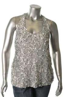   Michael Kors NEW Plus Size Knit Top Gray Sequin Sale Shirt 1X  