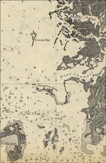 1861 FLORIDA CEDAR KEYS GULF MEXICO NAUTICAL MAP CHART  