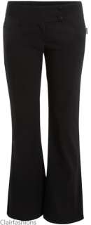 Ladies Black Stretch Womens Hipster Trousers Sizes 6 16  