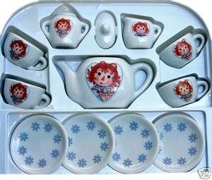 Schylling RAGGEDY ANN 13 Piece Porcelain Tea Set NIB  
