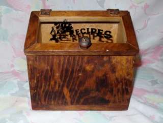   Wood Wooden Wood Cookie Bin Recipe Box Open Salt canister set  