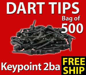 500 Black Keypoint 2ba Soft Tip Replacement Dart Tips  