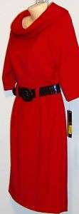 Alex Marie Petite 12 Red Dress Black Belt Versatile NEW  