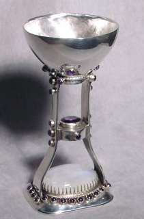  Sterling Silver Chalice is adorned with rich purple Amethyst faceted 