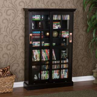 SEI Black Media Storage CD DVD Bookcase Cabinet MS1068T 0 37732 01068 