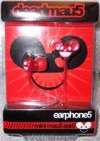 DEADMAU5 DEADMOUSE Licensed Red EARBUDS Sealed with Extra Ear Inserts 