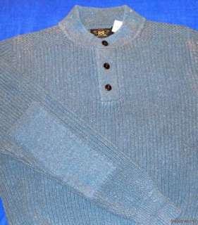 NWT $295 Ralph Lauren RRL Cotton Henley Sweater Large  