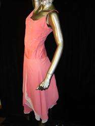 BCBG Maxazria Pink Silk Rhinestone Sheer Flapper Party Dress sz 2 