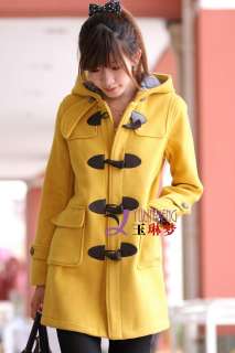 NEW Women Woolen Coat Trench Hooded Coat Long Jacket Outwear FREE 