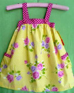 PENELOPE MACK Girls Pretty Yellow Floral Dress Lined !!  