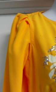  70s 80s GLITTERY YELLOW ORCHID DRESS w/ HIGH SLITS VIETNAMESE AO DAI