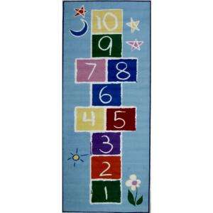 Rug Inc. Fun Time Primary Hopscotch Multi Colored 30 in. x 78 in. Area 