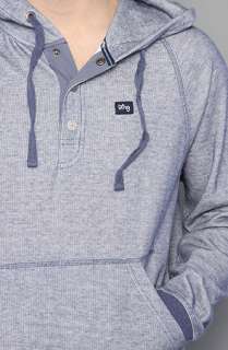 LRG Core Collection The Core Collection Hooded Henley in Navy Heather 